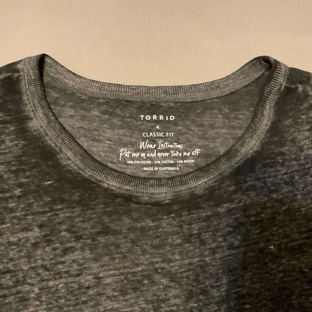 Black Torrid Tunic-length Classic Tee